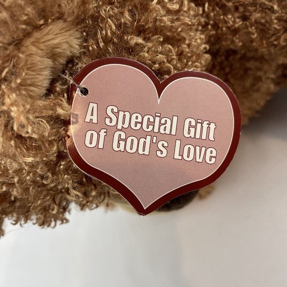 Family Christian Stores Brown Teddy Bear 12” Plush Curly Fur James Fund w/Tags - Picture 9 of 10